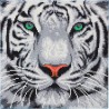 OZ - Loisirs créatifs - Crystal Art - Kit tableau broderie diamant 30x30cm Tigre des neiges