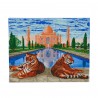 OZ - Loisirs créatifs - Crystal Art - Kit tableau broderie diamant 40x50cm Tigres Taj Mahal