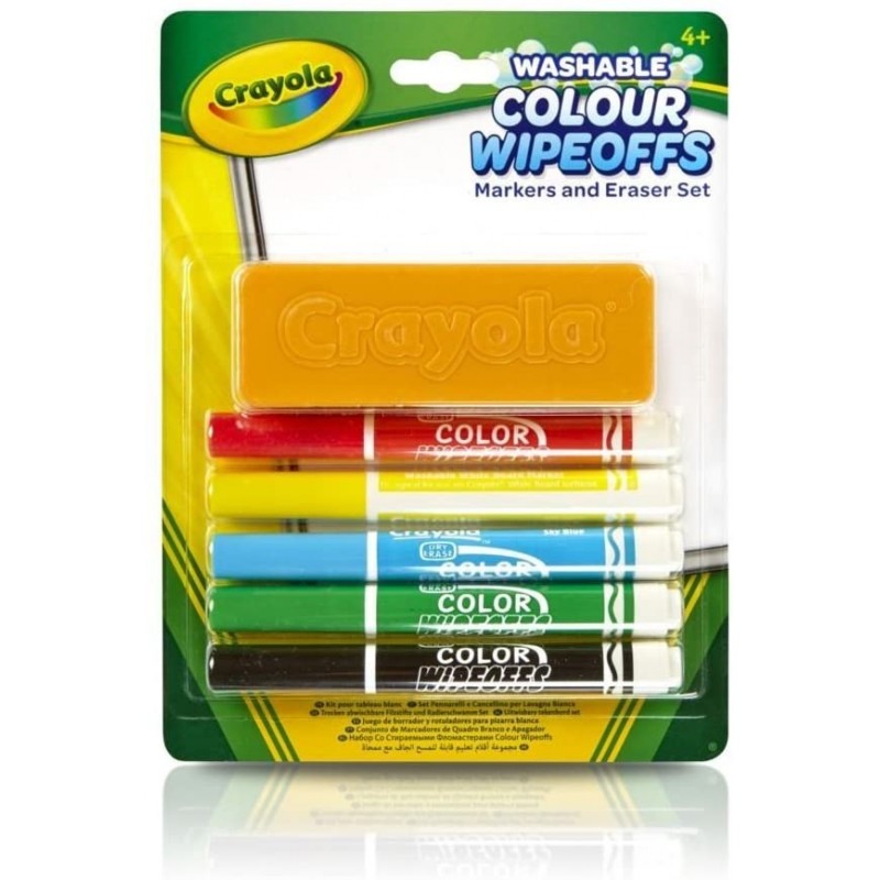 Crayola - Blister de feutres et brosse à effacer