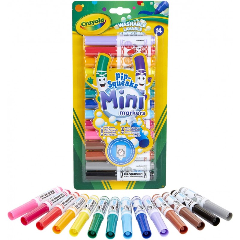 Crayola - Blister de 14 mini feutres à colorier