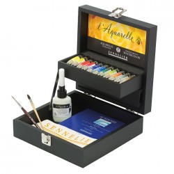 SENNELIER Coffret bois noir...