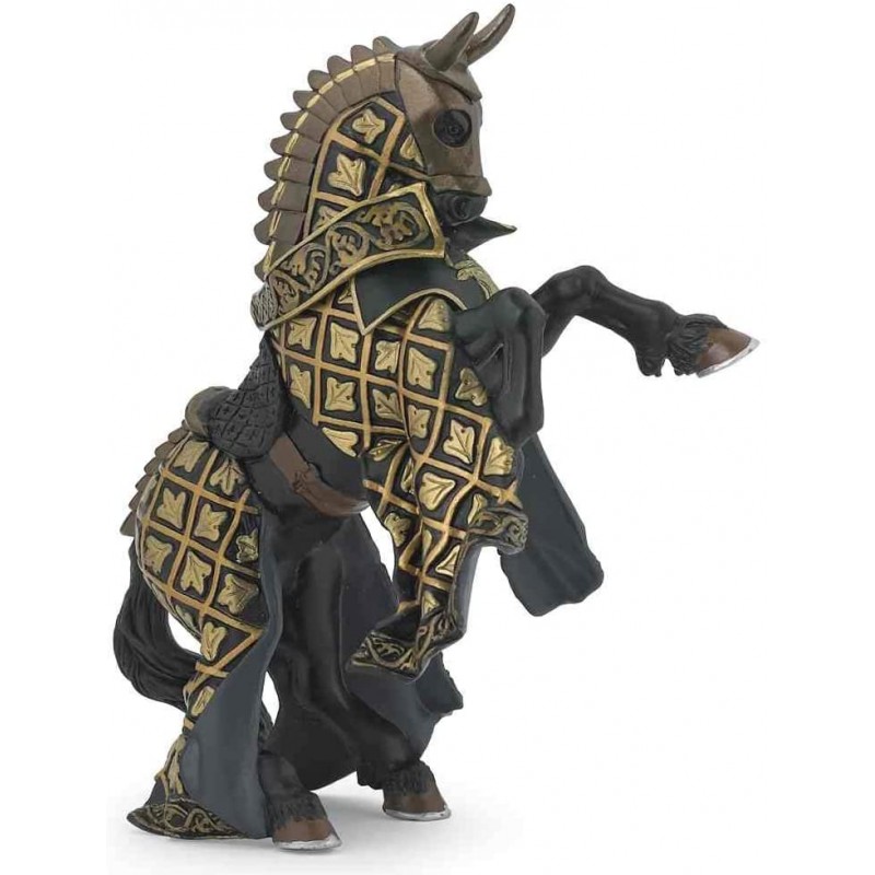 Papo - Figurine - 39918 - Médiéval fantastique - Cheval du Maître des armes cimier taureau