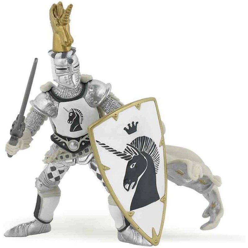 Papo - Figurine - 39915 - Médiéval fantastique - Maître des armes cimier licorne