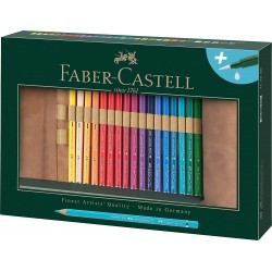 30 crayons de couleur aquarellable - trousse rouleau - Faber-Castell