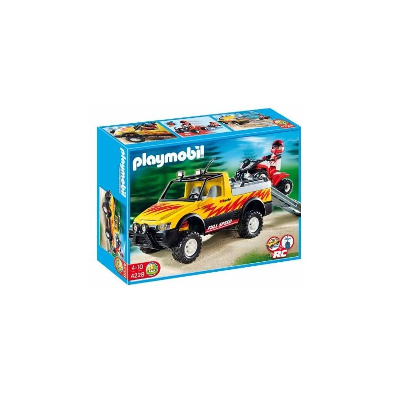Playmobil - 4228 - City Action - Pick-up et quad de course rouge