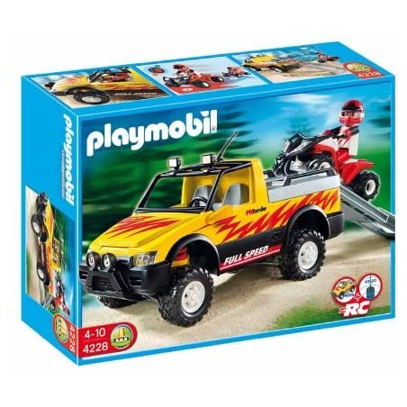 Playmobil - 4228 - Pick-up et quad de course rouge