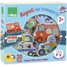 Vilac - Coffret de 20 magnets en bois - Les transports