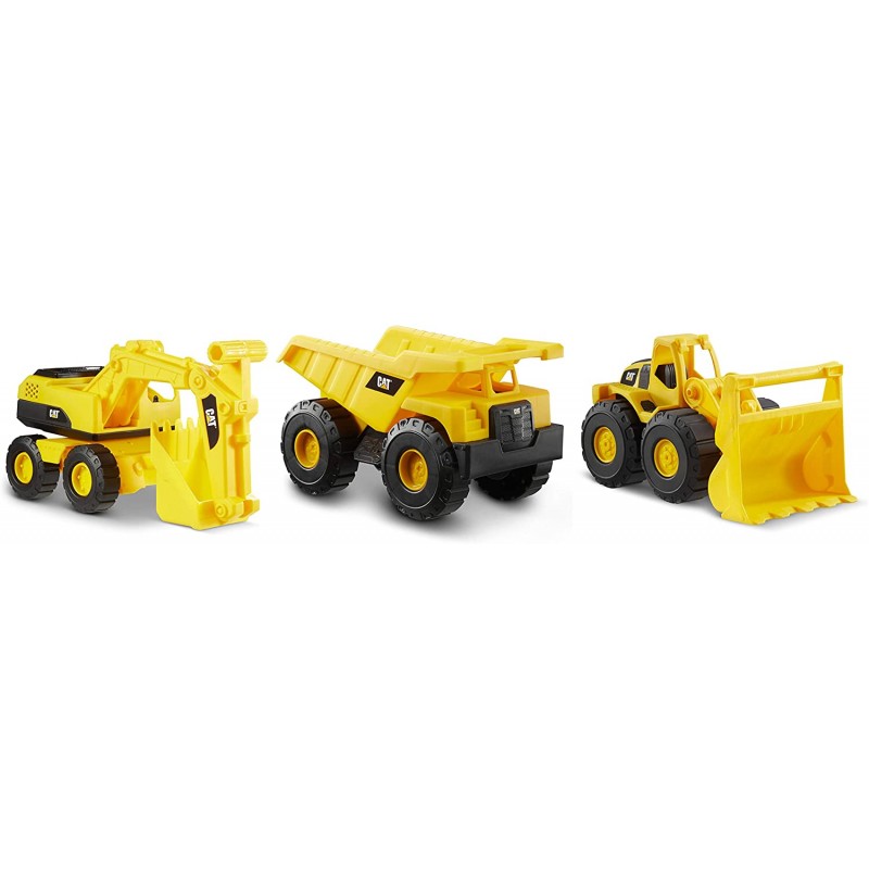CAT Caterpillar - Pack 3 véhicules - Camion benne, chargeur frontal et excavatrice