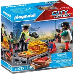 Playmobil - 70775 - Le cargo - Ouvrier et douanière