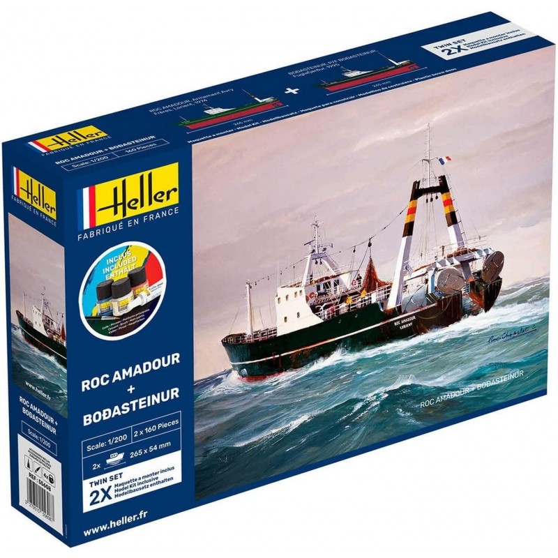 Heller - Maquette - Bateau - Coffret Roc Amadour et Bodasteinur - 1:200