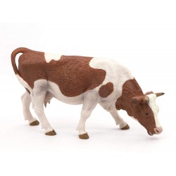Papo - Figurine - 51147 - La vie à la ferme - Vache simmental broutant
