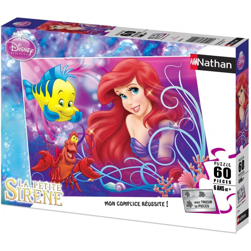 Nathan - Puzzle 60 pièces - Jolie petite sirène - Disney Ariel