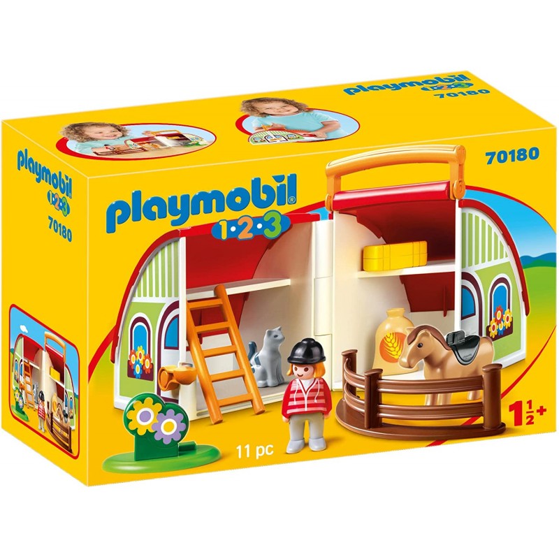 Playmobil - 70180 - 1.2.3 - Centre équestre transportable