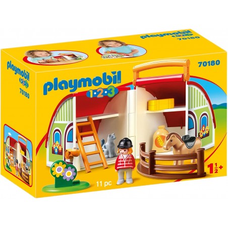Playmobil - 70180 - 1.2.3 - Centre équestre transportable