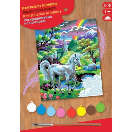 OZ - Loisirs créatifs - Peinture par numéro - Débutants - Une licorne au pays des fées
