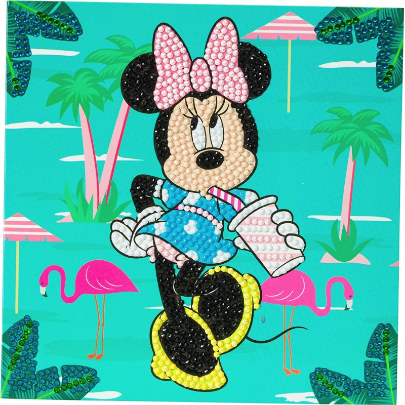 OZ - Loisirs créatifs - Disney - Minnie carte à diamanter 18x18cm Crystal Art