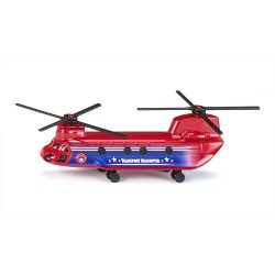siku 1689, Hélicoptère de Transport, Rouge/bleu, Métal/plastique, Rotors retractables