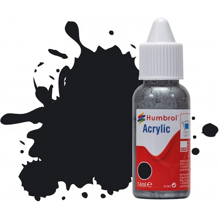 Humbrol - Acrylique H21 - Peinture - Noir brillant - 14 ml