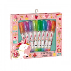 Janod - 8 mini stylos gels - Licorne