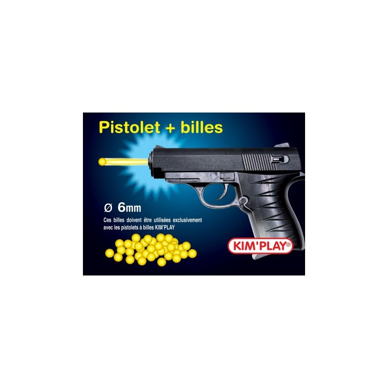 Kim Play - Coffret avec pistolet à billes et billes - 15 cm