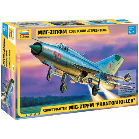 Zvezda 500787202-Échelle 1:72 MiG-21 PFM Soviet Fighter (WA) Plastique-Kit de Construction-pour débu