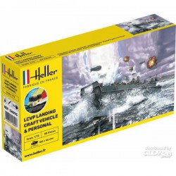 Heller - Maquette - Bateau - Starter Kit - LCVP Landing craft vehicule et personnel