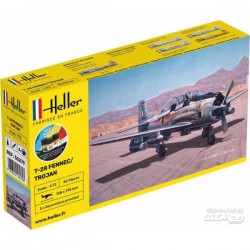 Heller - Maquette - Avion - Starter Kit - NA T-28 Fennec Trojan