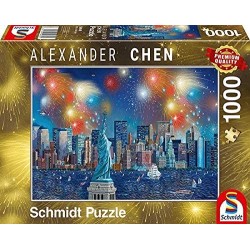 Schmidt - Puzzle 1000 pièces - Feu d'artifice sur la Statue de la Liberté