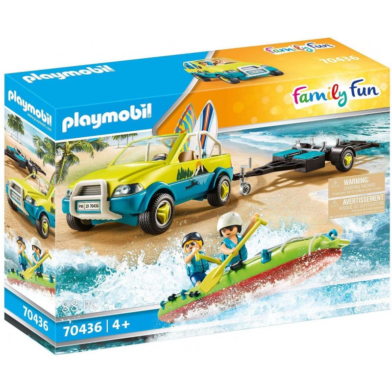 Playmobil - 70436 - Family Fun - Voiture avec canoë