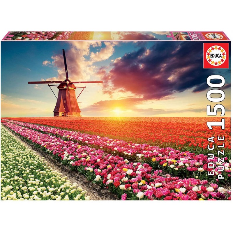 Educa - Puzzle 1500 pièces - Champs de tulipes