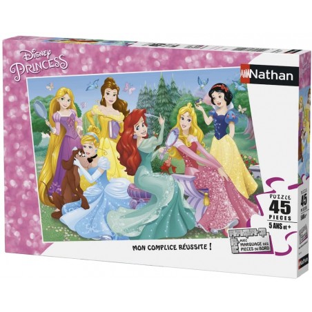 Nathan - Puzzle Enfant - Puzzle 45 p - Rencontre avec les princesses Disney - Dès 5 ans - 86537