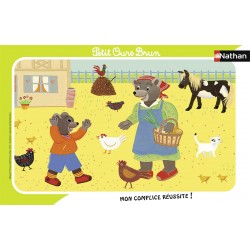 Nathan - Puzzle cadre 15 pièces - Petit Ours Brun à la ferme
