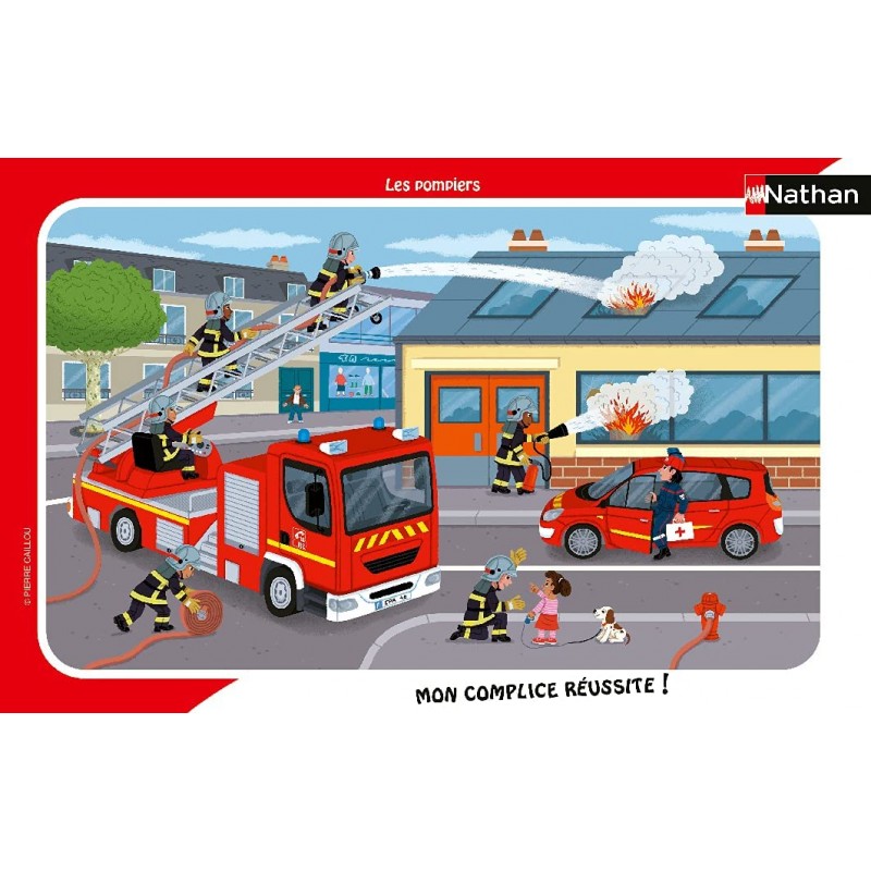 Nathan - Puzzle cadre 15 pièces - Les pompiers