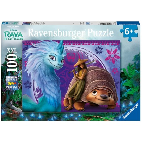 Ravensburger - Puzzle 100 pièces XXL - Le monde fantastique de Raya - Disney Raya et le dernier drag