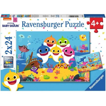 Ravensburger - Puzzles 2x24 pièces - Baby Shark et sa famille