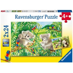 Ravensburger - Puzzles 2x24 pièces - Mignons koalas et pandas