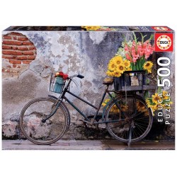 Educa - Puzzle 500 pièces - Bicyclette avec des fleurs