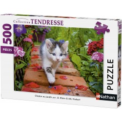 Nathan - Puzzle 500 pièces - Chaton au jardin