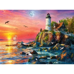 Ravensburger - Puzzle 500 pièces - Phare au coucher du soleil