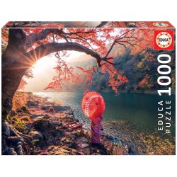 Educa - Puzzle 1000 pièces - Lever de soleil sur le fleuve Katsura au Japon