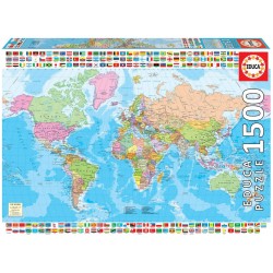 Educa - Puzzle 1500 pièces - Carte du monde politique