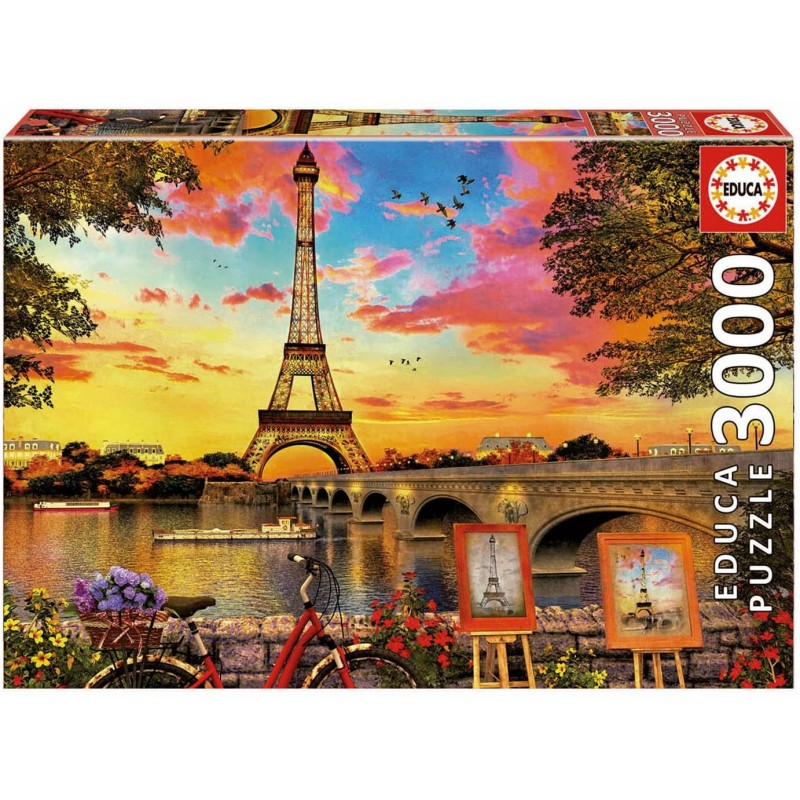 Educa - Puzzle 3000 pièces - Coucher de soleil à Paris