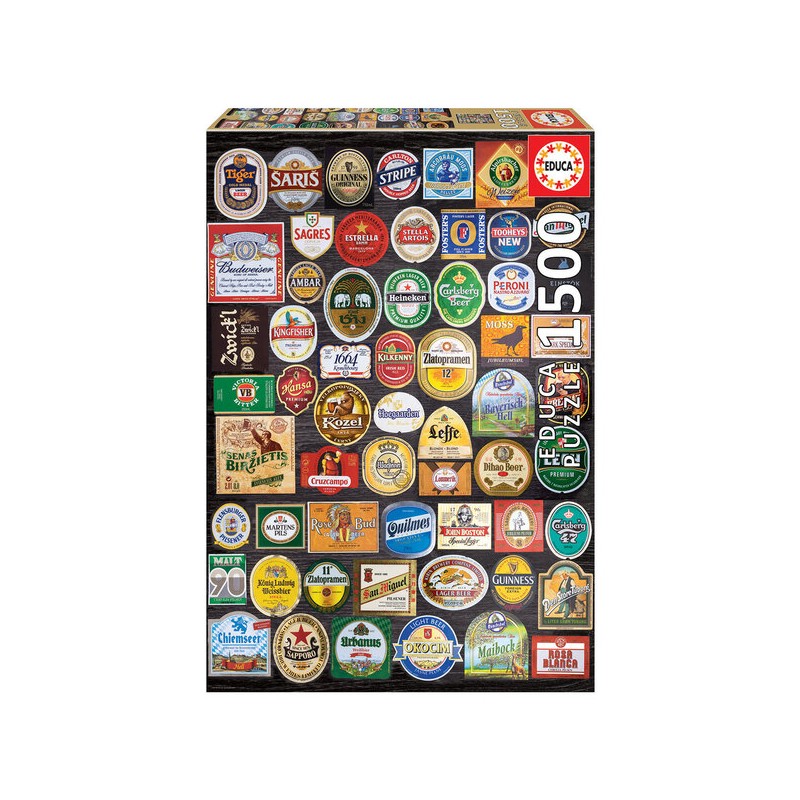 Educa - Puzzle 1500 pièces - Etiquettes de bières