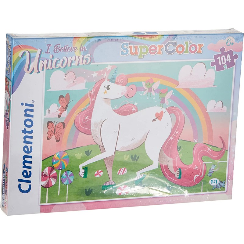 Clementoni - Puzzle 104 pièces - Licornes - Brillant