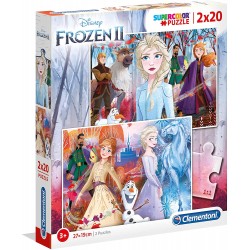Clementoni - Puzzle 2x20 pièces - Disney - La Reine des Neiges