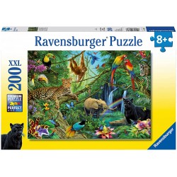 Ravensburger- Non Disney Puzzle Animaux de la Jungle 200 pièces, 12660