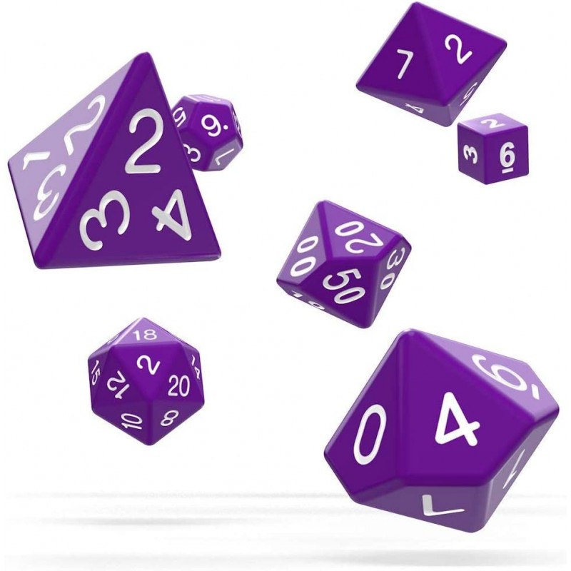 Oakie Doakie Dice - Boîte de 7 dés pour jeu de rôle - Violet solide