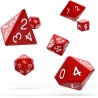 Oakie Doakie Dice - Boîte de 7 dés pour jeu de rôle - Rouge solide