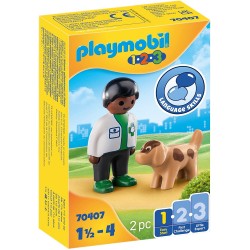 Playmobil - 70407 - 1.2.3 - Vétérinaire avec chien