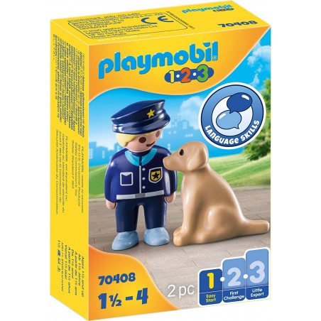 Playmobil - 70408 - 1.2.3 - Policier avec chien